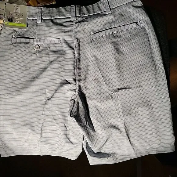 PGA TOUR Men's Active Gripper Waistband Shorts Tradewinds Gray Size 30 NEW 8" - Picture 4 of 11